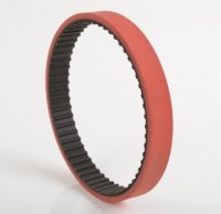 255L100 x 6.4mm Red Rubber 40 Sh 'A' Backing